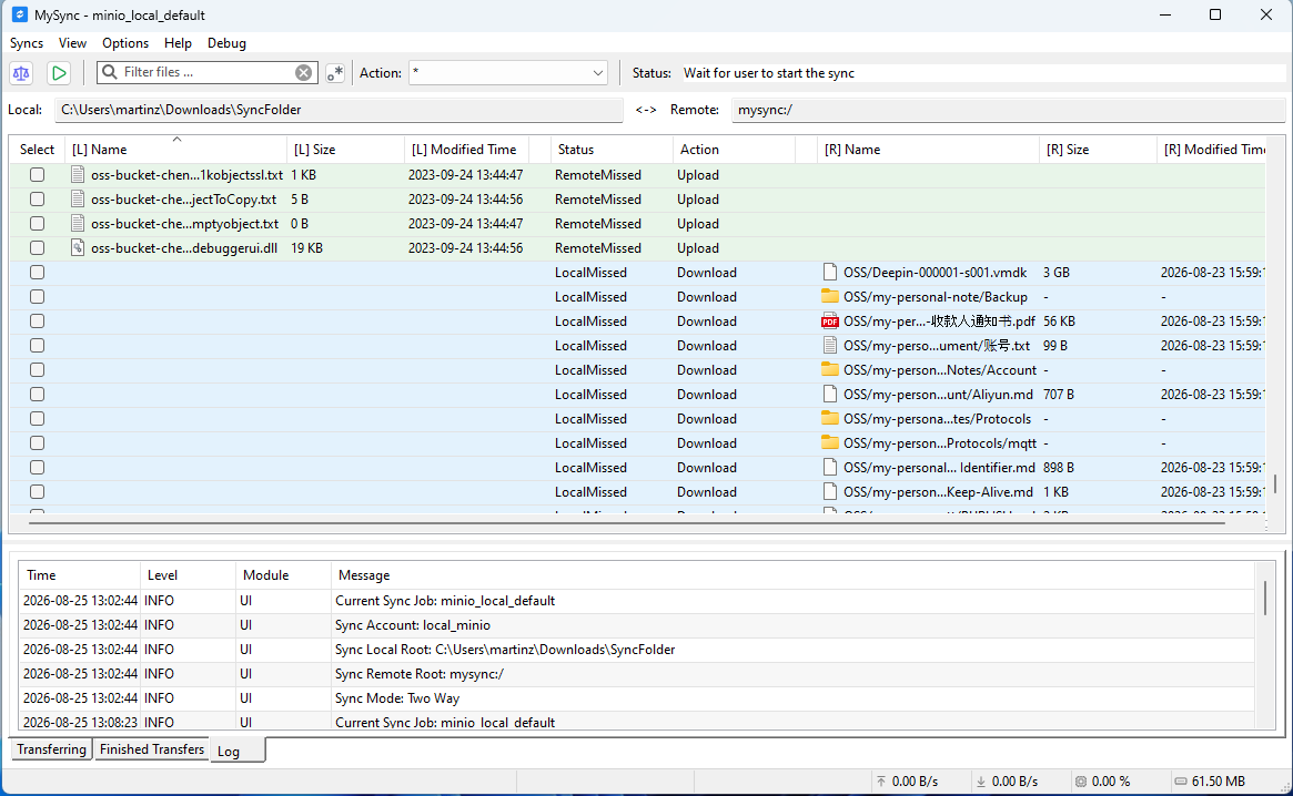 Differences view (Windows)