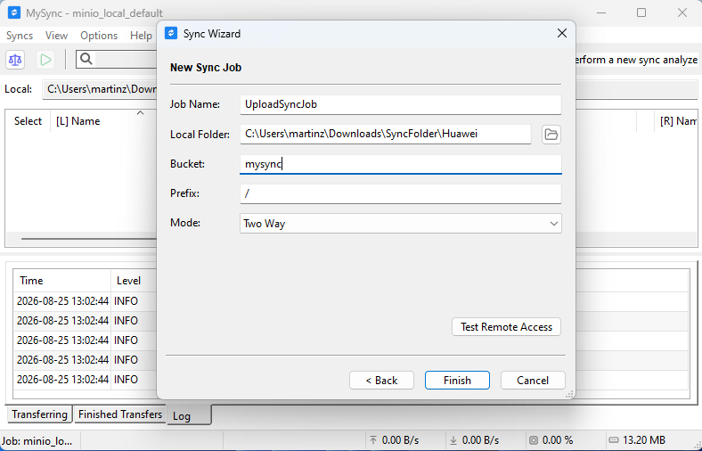Simple S3 Sync Job configuration (Windows)