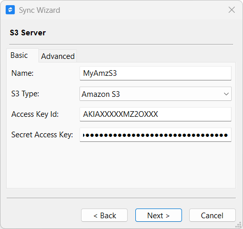 Configure S3 Server Page
