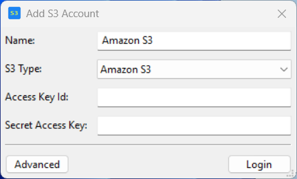 Add New Account dialog